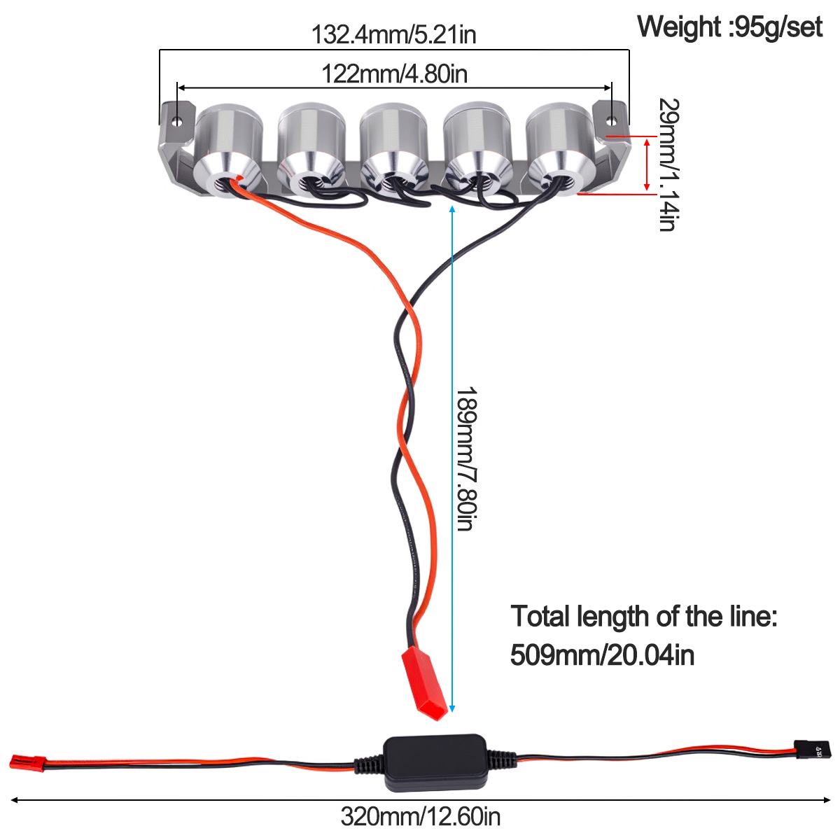 Alüminyum 5 LED Işıklı Far Spo - Rc Hobby Tech Bali incelemesi ve fiyatı